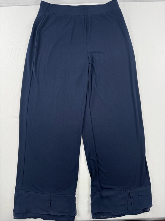 Susan Graver Pants - Susan Graver Liquid Knit Navy Wide-Leg Stretch Leggings